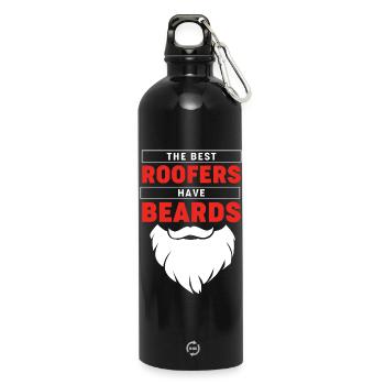 Dachdecker Handwerker Beruf Spruch - Trinkflasche mit Karabiner 750 ml - Schwarz - Vorne