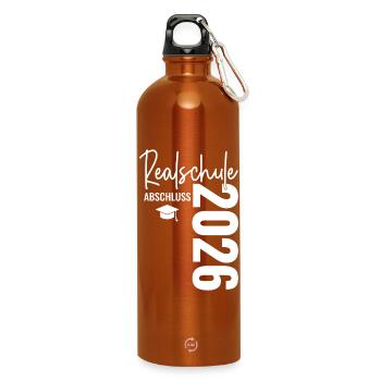 Realschule Abschluss - Realschulabschluss 2026 - Trinkflasche mit Karabiner 750 ml - Orange - Vorne
