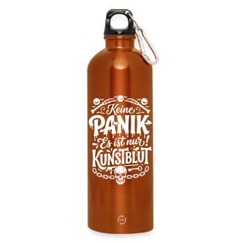 Keine Panik ist nur Kunstblut - Trinkflasche mit Karabiner 750 ml - Orange - Vorne