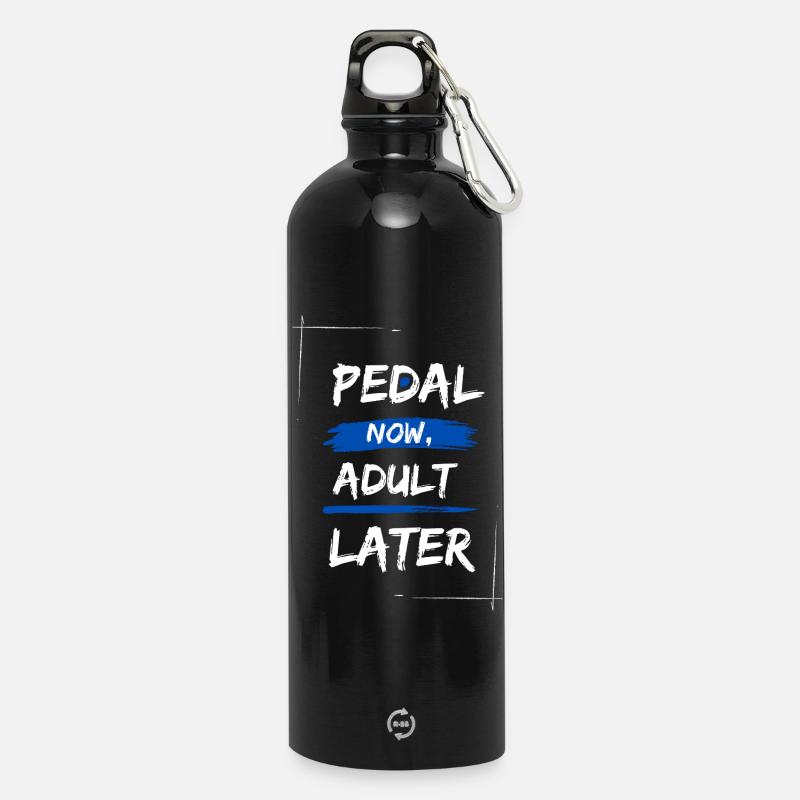 Tritt jetzt, später erwachsen - Trinkflasche mit Karabiner 750 ml - Schwarz
