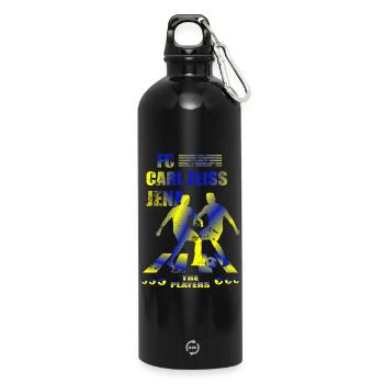 FC Carl Zeiss Jena - Trinkflasche mit Karabiner 750 ml - Schwarz - Vorne