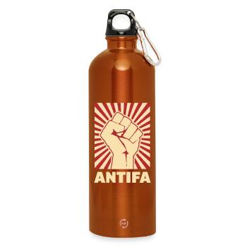 Antifa - Trinkflasche mit Karabiner 750 ml - Orange - Vorne