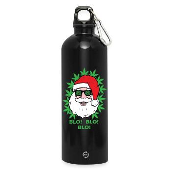 Weihnachtsmann - Blo! Blo! Blo! - Trinkflasche mit Karabiner 750 ml - Schwarz - Vorne