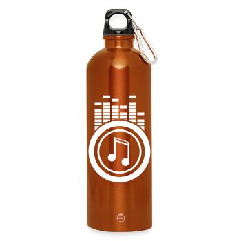 Musik, Musikfan, Musik hören - Trinkflasche mit Karabiner 750 ml - Orange - Vorne