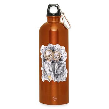 H+M Illustration Watercolor carographic - Water Bottle with carabiner 750 ml - burnt orange - Front