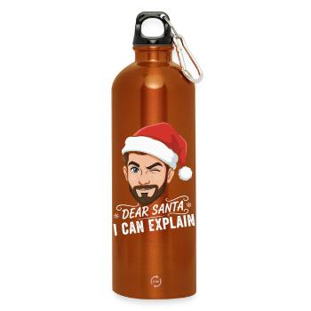 Cher Père Noël, je peux t’expliquer. - Gourde en inox avec mousqueton 750 ml - orange - Devant
