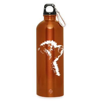 Bichon Frisé Silhouette de chien Wilsigns - Gourde en inox avec mousqueton 750 ml - orange - Devant