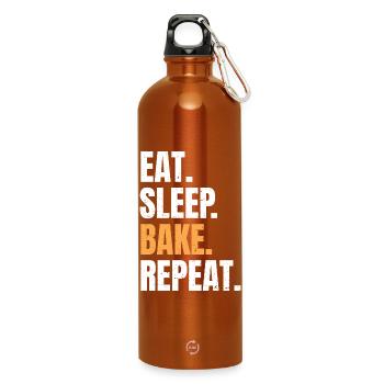 Eat Sleep Bake Repeat Baking Baker Profession Hobby - Water Bottle with carabiner 750 ml - burnt orange - Front