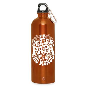Le meilleur papa du monde - Gourde en inox avec mousqueton 750 ml - orange - Devant