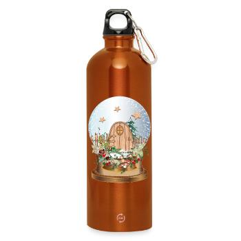 Boule à neige nostalgique avec porte elfe - Gourde en inox avec mousqueton 750 ml - orange - Devant