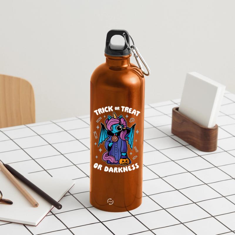 Dunkles süßes Einhorn - Süßes oder Saures oder Dunkelheit Trinkflasche mit Karabiner 750 ml