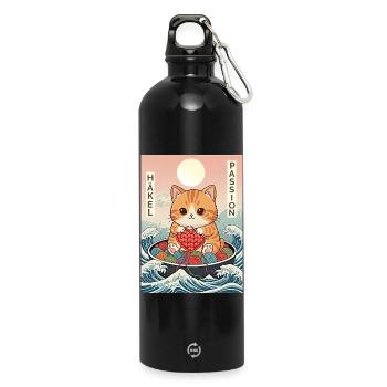 Häkel Passion Kawaii - Trinkflasche mit Karabiner 750 ml - Schwarz - Vorne