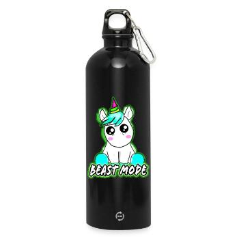 Beast mode - Trinkflasche mit Karabiner 750 ml - Schwarz - Vorne