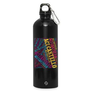 t-shirt Aci Castello word cloud t-shirt - Water Bottle with carabiner 750 ml - black - Front