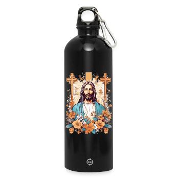 Mon Dieu - Gourde en inox avec mousqueton 750 ml - noir - Devant