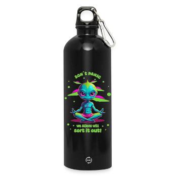 Alien régule cela ! - Gourde en inox avec mousqueton 750 ml - noir - Devant