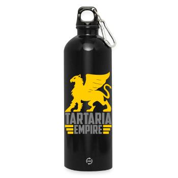 Tartaria Empire | Farben änderbar - Trinkflasche mit Karabiner 750 ml - Schwarz - Vorne