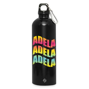 Adela T-Shirt mit Welleneffekt T-Shirt mit Welleneffekt - Trinkflasche mit Karabiner 750 ml - Schwarz - Vorne