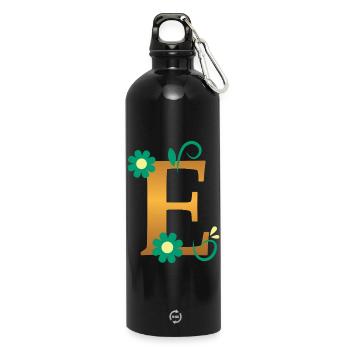 E - Trinkflasche mit Karabiner 750 ml - Schwarz - Vorne