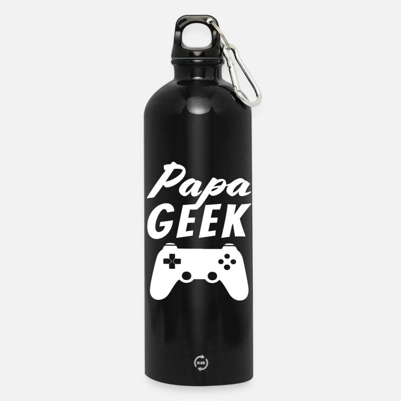 Geek-Vater - Trinkflasche mit Karabiner 750 ml - Schwarz