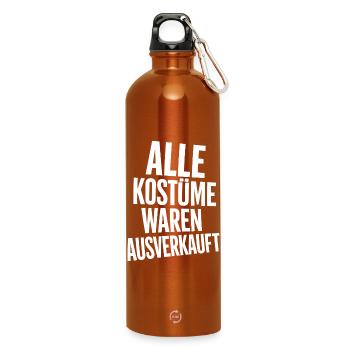 Carnival Costume Sold Out Gift Woman - Water Bottle with carabiner 750 ml - burnt orange - Front