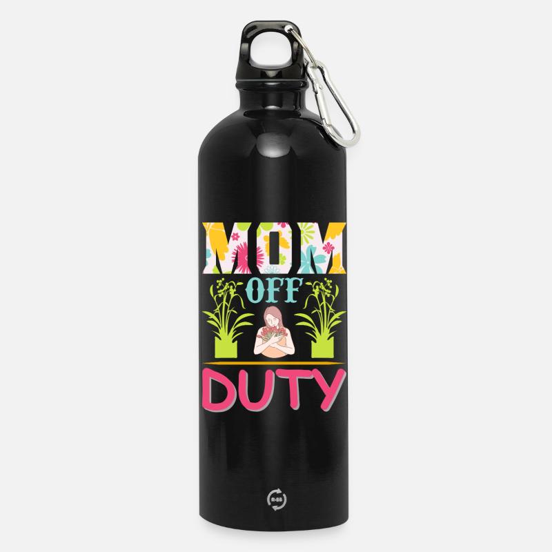 Muttertags-T-Shirt der Muttertags-Muttertags-Mutter der Mutter Muttertags-Muttertags-Muttertags-Muttertags - Trinkflasche mit Karabiner 750 ml - Schwarz