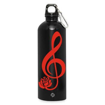 Roter Erdenschlüssel in voller Blüte - Trinkflasche mit Karabiner 750 ml - Schwarz - Vorne