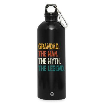 Grand-père L’homme Le mythe La légende T-shirt - Gourde en inox avec mousqueton 750 ml - noir - Devant