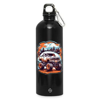 Monstertruck - Trinkflasche mit Karabiner 750 ml - Schwarz - Vorne