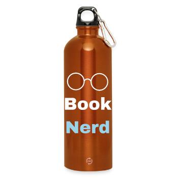 Book nerd - Water Bottle with carabiner 750 ml - burnt orange - Front