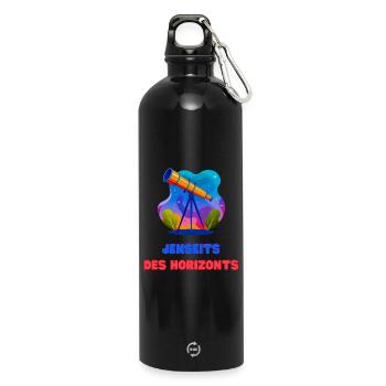 Jenseits des Horizonts - Trinkflasche mit Karabiner 750 ml - Schwarz - Vorne