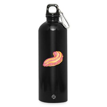 Curious sea cucumber - Water Bottle with carabiner 750 ml - black - Front