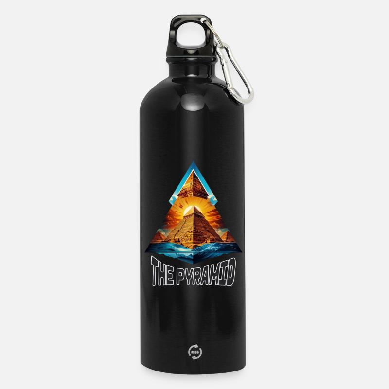 The pyramid - Gourde en inox avec mousqueton 750 ml - noir