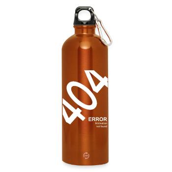404 Erreur Motivation non trouvée Nerd Humour - Gourde en inox avec mousqueton 750 ml - orange - Devant