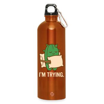 Prickly But Trying - Water Bottle with carabiner 750 ml - burnt orange - Front