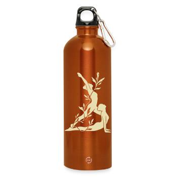 Yoga - Salutation au Soleil - Gourde en inox avec mousqueton 750 ml - orange - Devant