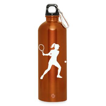 Tennis silhouette im Schwung - Trinkflasche mit Karabiner 750 ml - Orange - Vorne