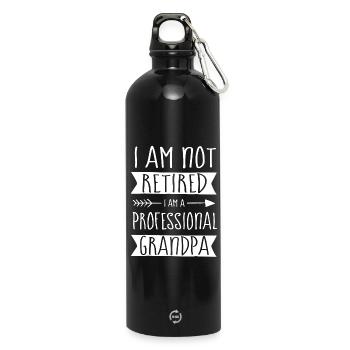 Je suis une chemise professionnelle de grand-papa - Gourde en inox avec mousqueton 750 ml - noir - Devant