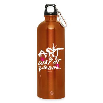 Art survival - Water Bottle with carabiner 750 ml - burnt orange - Front