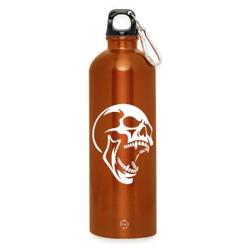 Schädel Schrei Totenkopf-Design - Trinkflasche mit Karabiner 750 ml - Orange - Vorne