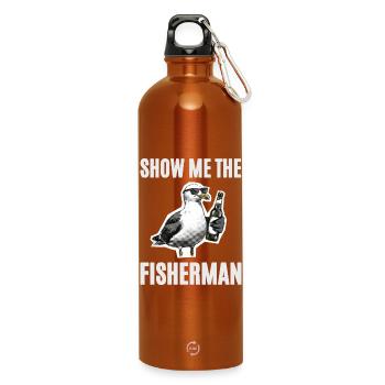 Drôle de dicton, pêche au pub Seagull Angler - Gourde en inox avec mousqueton 750 ml - orange - Devant