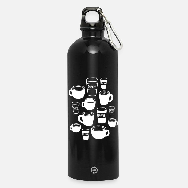 Tasse à café - Gourde en inox avec mousqueton 750 ml - noir