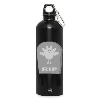 Gothic Alternative dead Christmas Turkey RIP - Water Bottle with carabiner 750 ml - black - Front