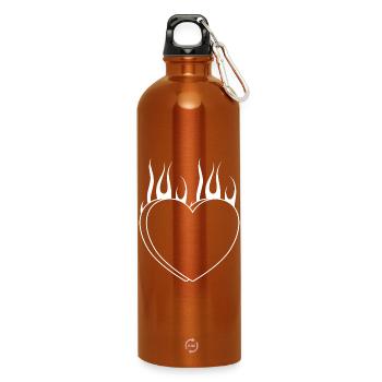 Burning heart - Water Bottle with carabiner 750 ml - burnt orange - Front