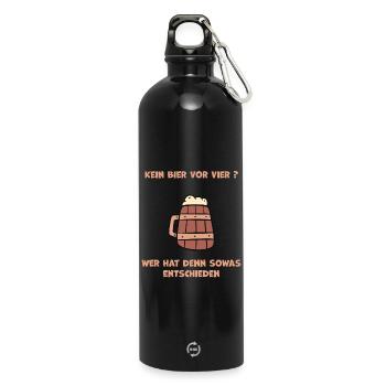 Craftbier Stilvolles Design für Bierliebhaber - Trinkflasche mit Karabiner 750 ml - Schwarz - Vorne