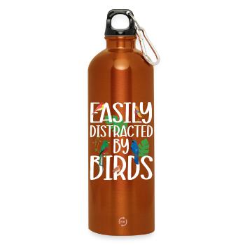 Leicht von Vögeln abgelenkt - Trinkflasche mit Karabiner 750 ml - Orange - Vorne