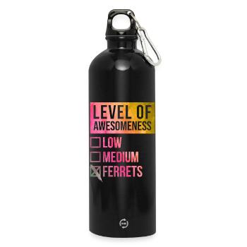 furet - Gourde en inox avec mousqueton 750 ml - noir - Devant