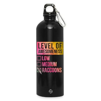 Raton laveur - Gourde en inox avec mousqueton 750 ml - noir - Devant