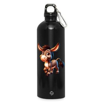 Donkey Mule - Water Bottle with carabiner 750 ml - black - Front