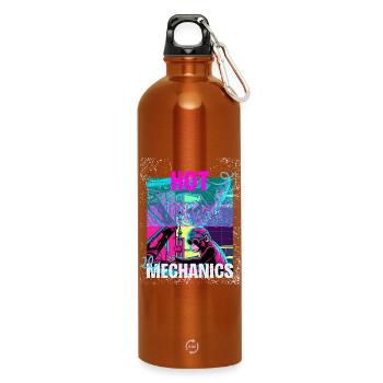 Hot Mechanics – Neon Monkey Garage Design - Trinkflasche mit Karabiner 750 ml - Orange - Vorne